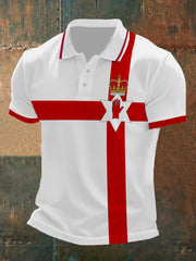 Men's Northern Ireland Flag Casual Button T-Shirt