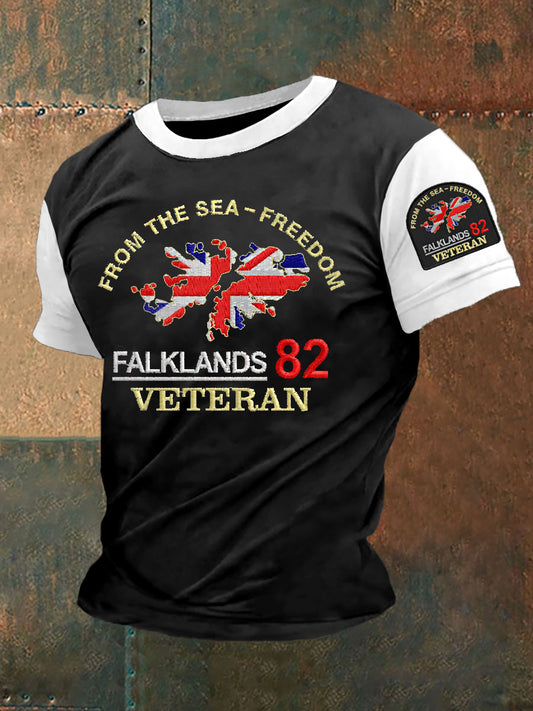 Men's Men's Men's Falklands War Veteran Embroidered T-shirt
