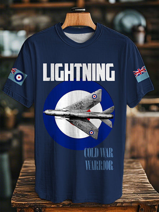 Unisex Lightning Cold War Warrior Print Casual Tee