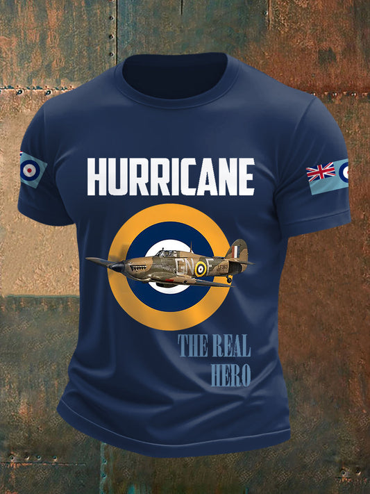 Men's Hurricane The Real Hero Print Casual Tee