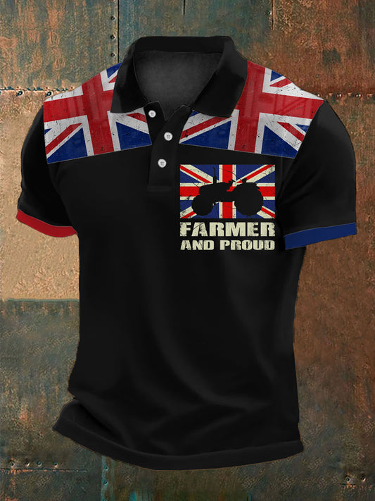 Men's Save British Farming Printed Casual Tops