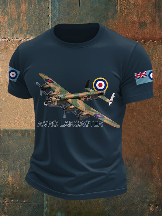 Men's Vintage Avro Lancaster Print Casual Tee