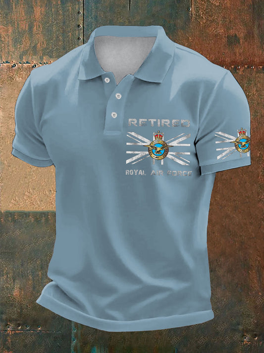 Men's British Veteran Printed Casual Tops