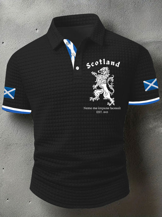 Men's Scotland Flag Proud The Brave Printed Casual Short Sleeve Top