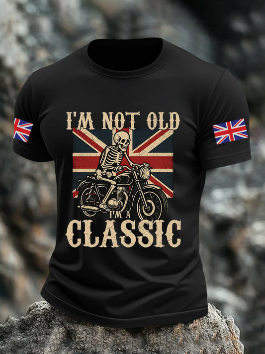 Men's Vintage I'm Not Old I' A Classic England Flag Printed T-shirt
