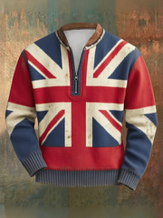 Men's British Flag Patchwork Printed Sweatshirt