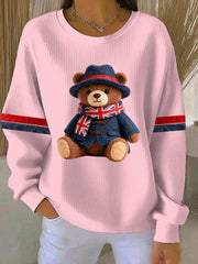 Women's British Style Print Casual Sweatshirt