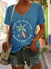 Women'S Casual Christian Scripture Graphic Print Short Sleeve T-Shirt
