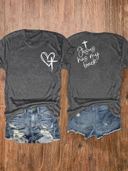 Women's Love Like Jesus Jesus Has My Back Print T-Shirt