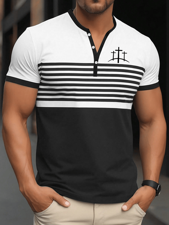Men's Faith Print Henley T-Shirt