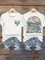 God Takes What is Broken And  Makes It BeauTiful  Print T-shirt