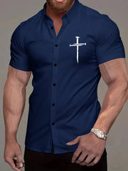 Men'S Classic Cross Print Shirt