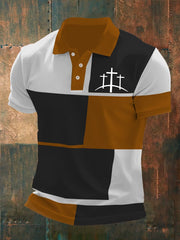 Men's Casual Contrast Color Faith Polo