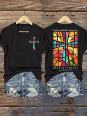 God Turns Broken Pieces Into Masterpieces  Print T-shirt