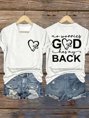 Women's Jesus Has My Back Printed T-Shirt