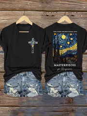 God Turns Broken Pieces Into Masterpieces Give Him Find Your Picces  Print T-shirt