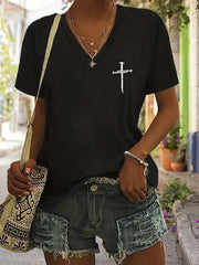 Women's Faith Cross Print T-Shirt