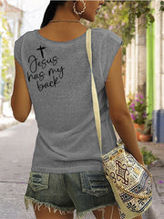 Women's Love Like Jesus Jesus Has My Back PINT Printed Vest