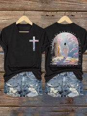 He is Not Here He Has Risen, Just As He Said  Matthew 28:6 Print T-shirt