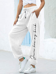 Women's 'jesus has my back' printed track pants