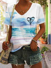 Womens Jesus has my back V-neck T-shirt