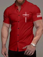 Men'S Faith Flag Print Shirt