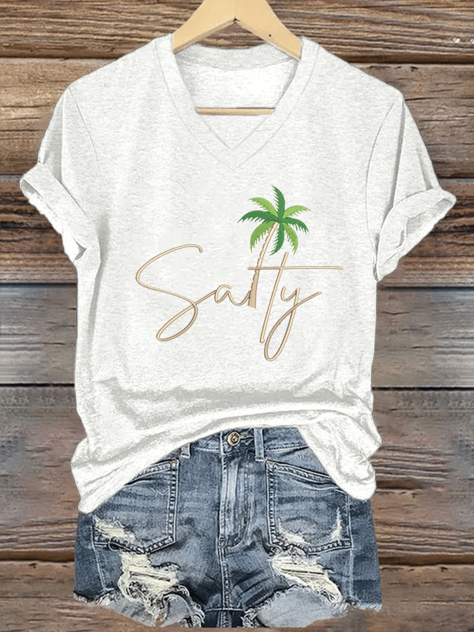 Women's Salt & Light Faith Print V-Neck T-Shirt