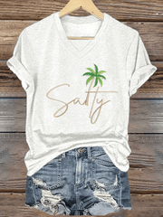 Women's Salt & Light Faith Print V-Neck T-Shirt