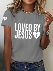 Women's Loved By Jesus Print T-Shirt
