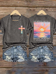 🔥Buy 3 Get 10% Off🔥Women's His Mercies Are New Every Morning Feeling Printed T-Shirt