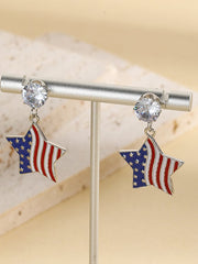 Women'S Independence Day July 4th Heart Shape Flag Earrings Fourth Of July Independence Day Earrings