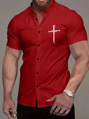 Men'S Classic Cross Print Shirt
