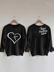 Women's JESUS has my back Print Sweatshirt