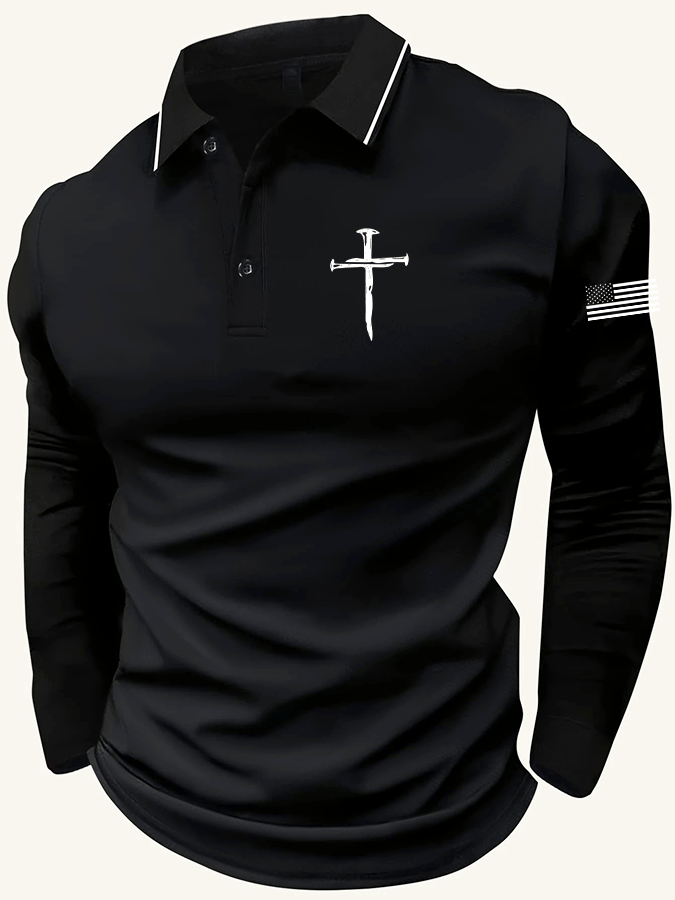 Men's Faith Printed Casual Polo Shirt