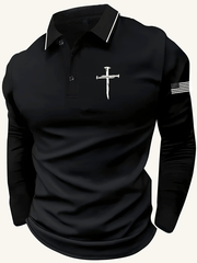 Men's Faith Printed Casual Polo Shirt