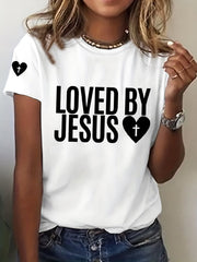 Women's Loved By Jesus Print T-Shirt