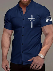 Men'S Faith Flag Print Shirt