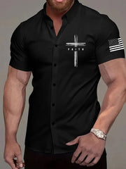 Men'S Faith Flag Print Shirt