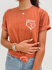 Women's Jesus Has My Back, Blessed Heart Cross T-shirt