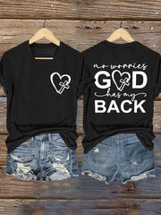 Women's Jesus Has My Back Printed T-Shirt