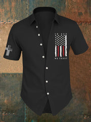 Men's In God We Trust Printed Short Sleeve Shirt