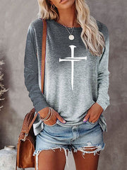 Women's Jesus has my back Casual Long Sleeve T-Shirt
