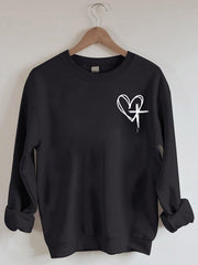 Women's Love Like Jesus Jesus Has My Back Print Sweatshirt