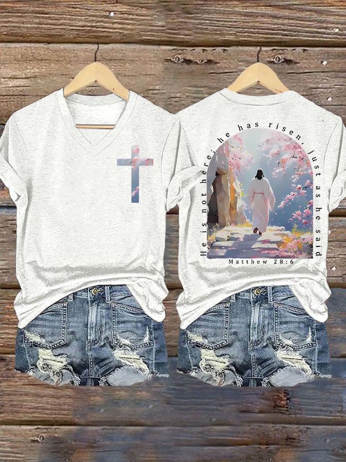 He is Not Here He Has Risen, Just As He Said  Matthew 28:6 Print T-shirt