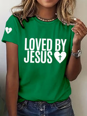 Women's Loved By Jesus Print T-Shirt
