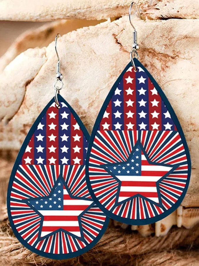Flag Pentagram Earrings