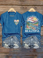 God Takes What is Broken And  Makes It BeauTiful  Print T-shirt