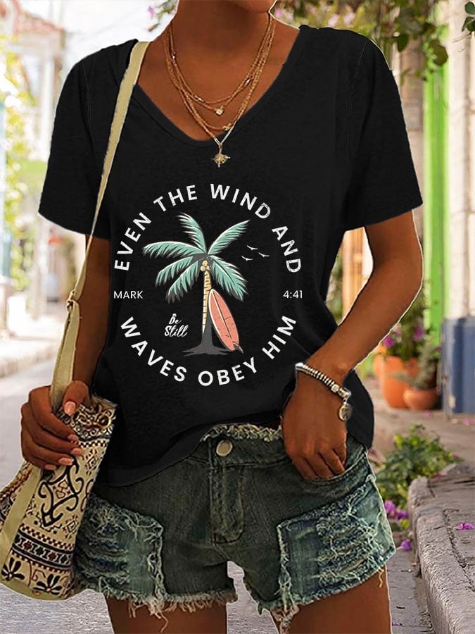 Women'S Casual Christian Scripture Graphic Print Short Sleeve T-Shirt