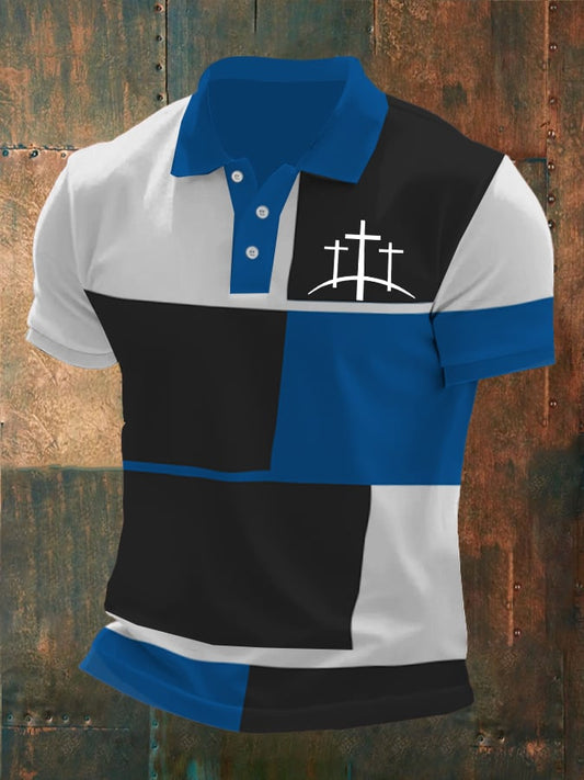 Men's Casual Contrast Color Faith Polo