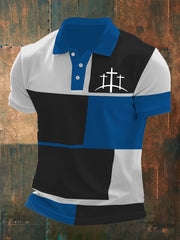 Men's Casual Contrast Color Faith Polo
